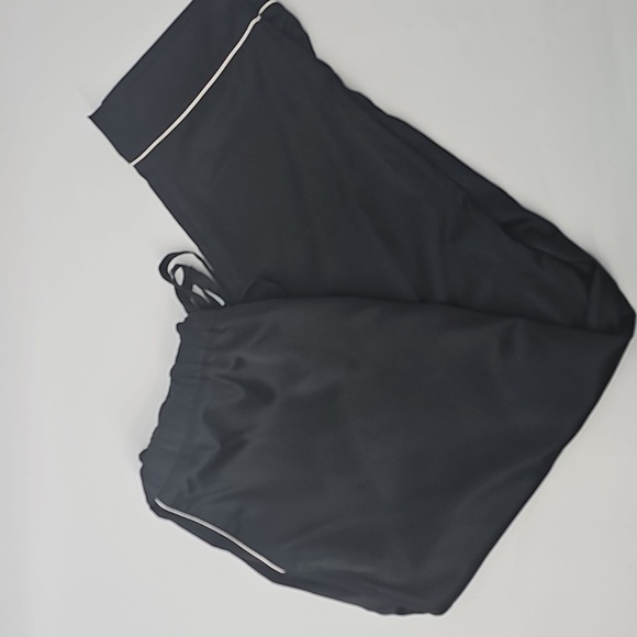 Express Satiny Loungewear Pajama Pants w Drawstring Waist Front Pockets Black - Picture 8 of 11